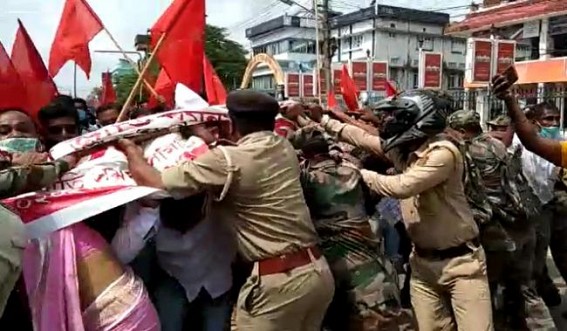 Tussle between Police, CPI-M in Agartala rally